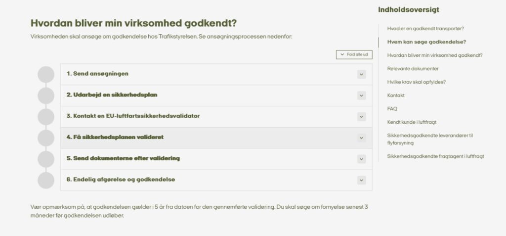 Godkendt Transportør (Approved Haulier) jf. nye regler fra Trafikstyrelsen